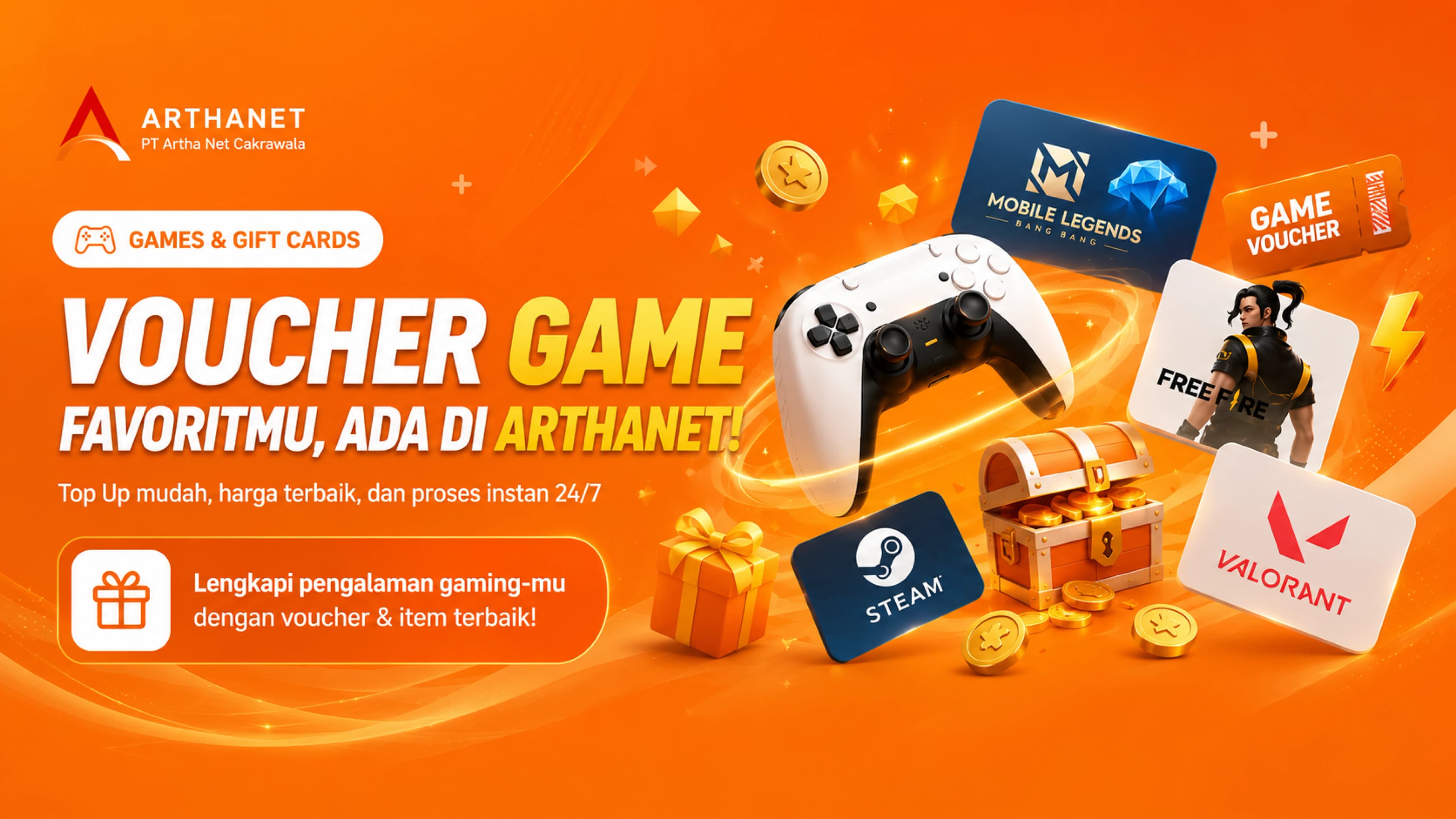 Voucher game favoritmu ada di Arthanet